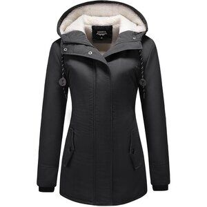 Women's Warm Winter Coat Thicken Fleece Lined Parka Plus Size Jacket With Hood